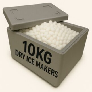 10KG FOOD GRADE DRY ICE PELLETS | 300 9MM PELLETS, 150 SERVED DRINKS (400x300x160MM)